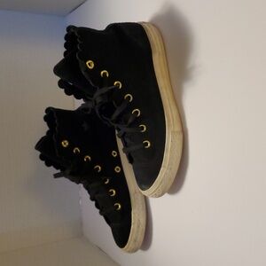 Converse Chuck Taylor All Star Hi Frilly Thrills Girl's Black Sneakers Size 3